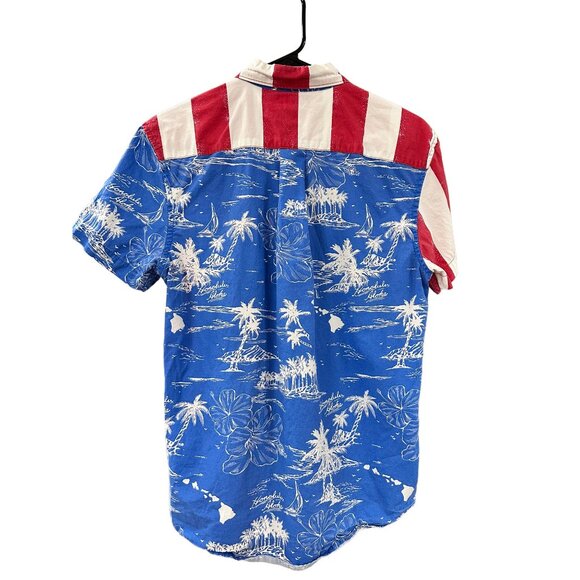 🌸3/$15🌸Americana Red White & Blue Men’s Button Up Shirt sz Small - Picture 5 of 5